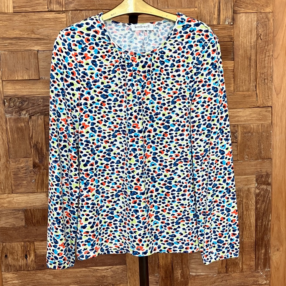 Never worn! Phoebe Blouse Top in Ditsy Leopard Print Jersey AW21